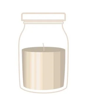 Gray candle jar 스톡 일러스트