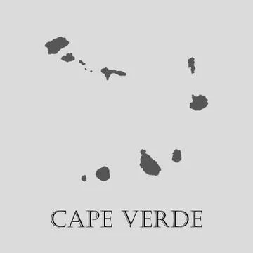 Gray Cape Verde map - vector illustration Stock Illustration