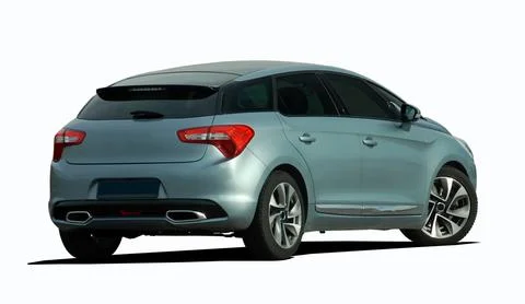 Gray car back view Stock Photos