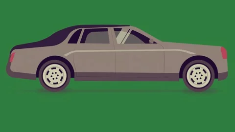 A gray car on green background and green screen animated chromakey background Stock Footage 335129900