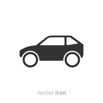 Gray car icon on white background. Vector illustration. Stock Illustration