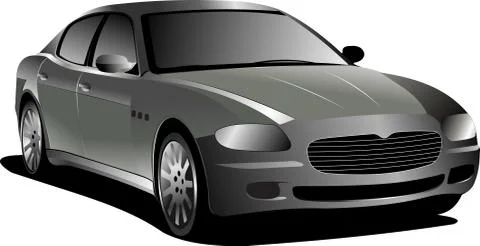 Gray  car. Sedan Stock Illustration
