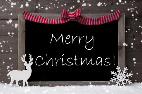 Gray Card, Snowflakes, Loop, Merry Christmas Stock Photos