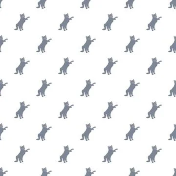 Gray cat cartoon seamless pattern background design Stock Illustration