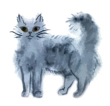 Gray cat Stock Illustration