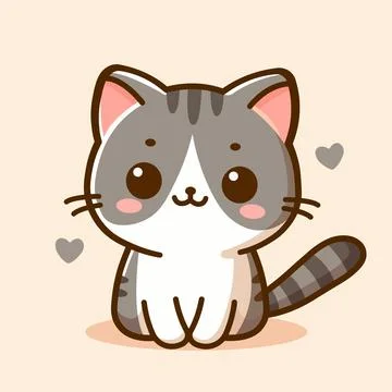 Gray cat Иллюстрация