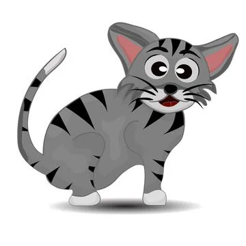 Gray cat isolated Stock Illustration