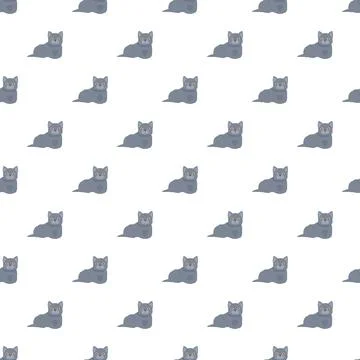 Gray cat kitten repeating pattern seamless background Stock Illustration
