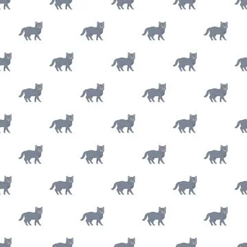 Gray cat walking seamless pattern background 스톡 일러스트
