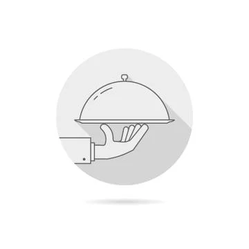 Gray catering service logo with shadow Stock Illustration
