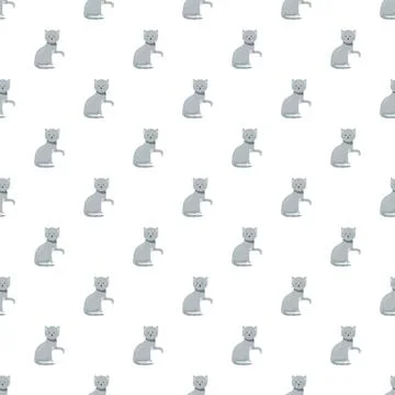 Gray cats seamless pattern design with pets Stock Illustration