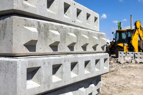Gray cement blocks Stock Photos