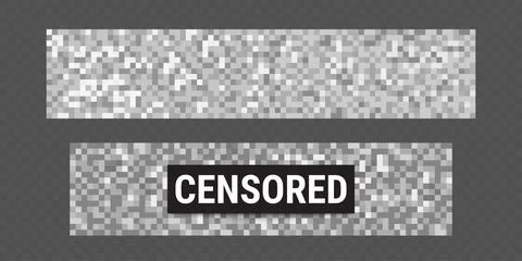 Gray censor bars with pixelated squares Illustrazione stock