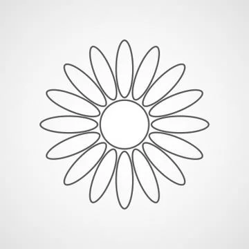 Gray chamomile icon. Vector illustration Stock Illustration