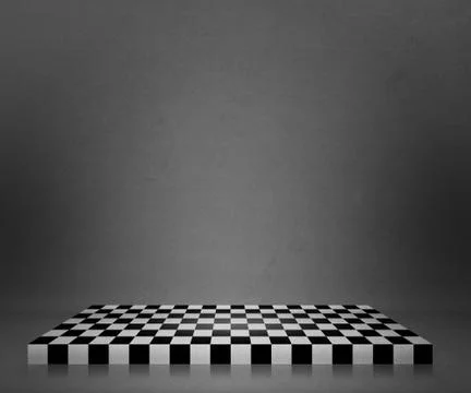 Gray chessboard stage background Stock Illustration