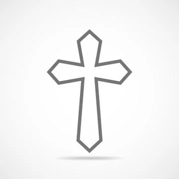 Gray Christian cross icon. Vector illustration. Stock Illustration