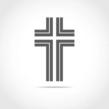 Gray Christian cross icon. Vector illustration. Stock Illustration