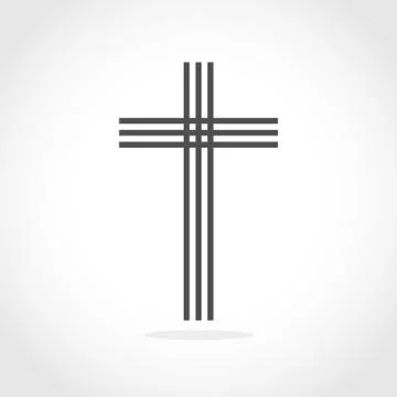 Gray Christian cross icon. Vector illustration. Illustrazione stock
