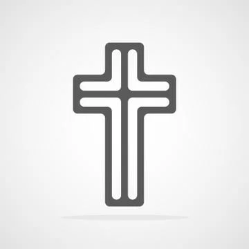 Gray Christian cross icon. Vector illustration. Stock Illustration
