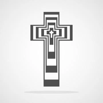 Gray Christian Cross icon. Vector illustration. Stock Illustration