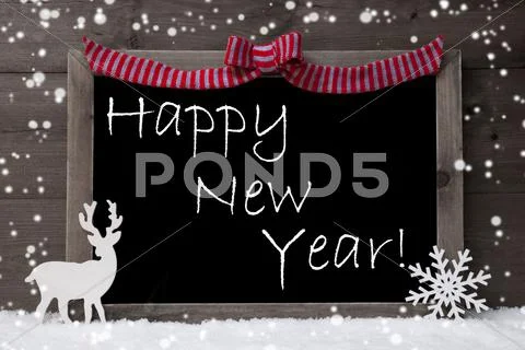 Gray Christmas Card, Snowflakes, Loop, Happy New Year
