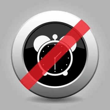 Gray chrome button - no alarm clock Stock Illustration