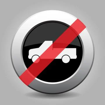 Gray chrome button - no car Stock Illustration