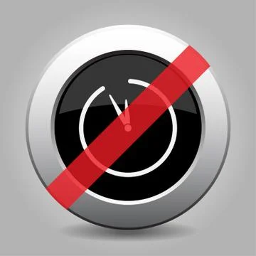 Gray chrome button - no clock Illustrazione stock