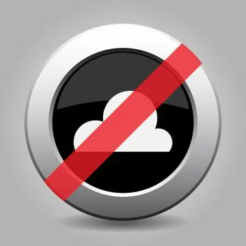Gray chrome button - no cloudy Stock Illustration