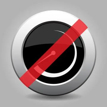 Gray chrome button - no dial symbol Stock Illustration