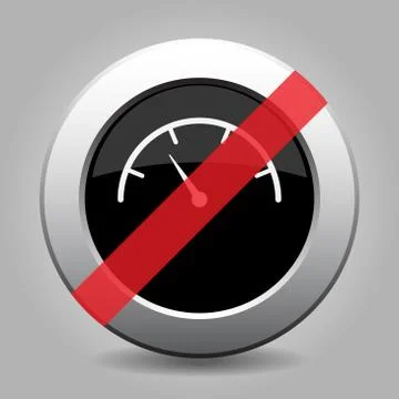 Gray chrome button - no dial symbol Stock Illustration