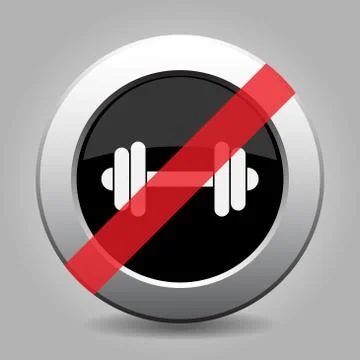 Gray chrome button - no dumbbell Stock Illustration