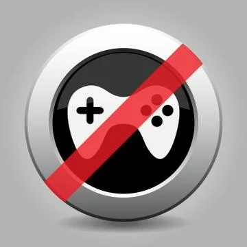 Gray chrome button - no game pad Stock Illustration