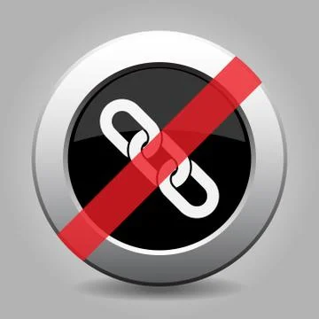 Gray chrome button - no hanging chain Stock Illustration