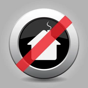 Gray chrome button - no home Stock Illustration