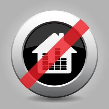 Gray chrome button - no house with equalizer Stock Illustration