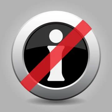Gray chrome button - no information symbol Stock Illustration