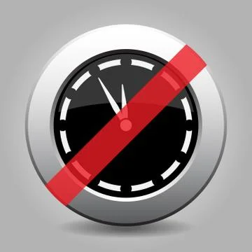 Gray chrome button - no last minute clock Stock Illustration