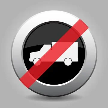 Gray chrome button - no lorry car Stock Illustration