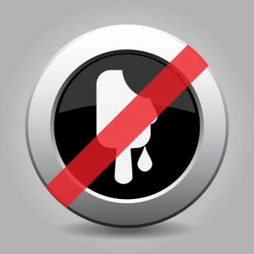 Gray chrome button - no melting stick ice cream Stock Illustration