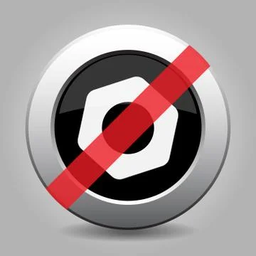 Gray chrome button - no nut Stock Illustration