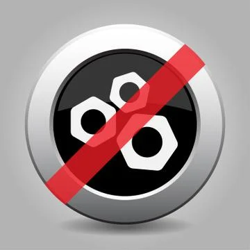 Gray chrome button - no nuts Stock Illustration