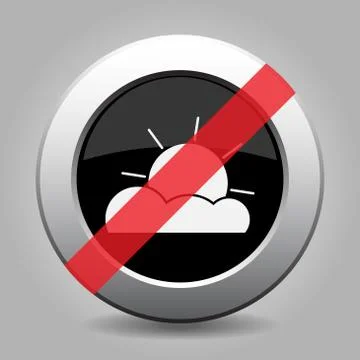 Gray chrome button - no partly cloudy Stock Illustration