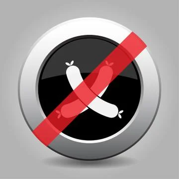 Gray chrome button - no sausage Stock Illustration