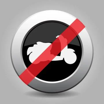 Gray chrome button - no scooter Stock Illustration