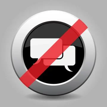 Gray chrome button - no speech bubbles Stock Illustration