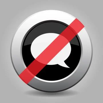 Gray chrome button - no speech bubble Illustrazione stock