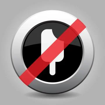 Gray chrome button - no stick ice cream Stock Illustration