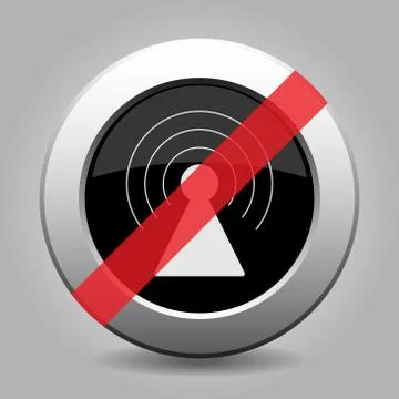 Gray chrome button - no transmitter Stock Illustration