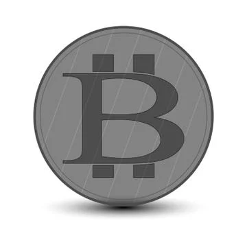 Gray circle with bitcoin logo Stock Illustration